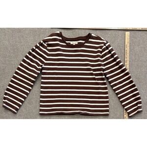 Madewell Brown Stripe Long Sleeve Shirt